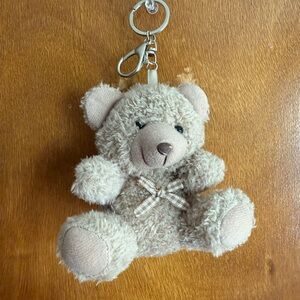 Cute Beige Teddy Bear Keychain